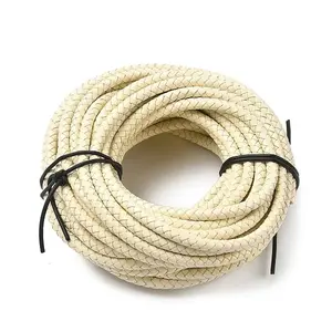 Braided Leather Cord with Core