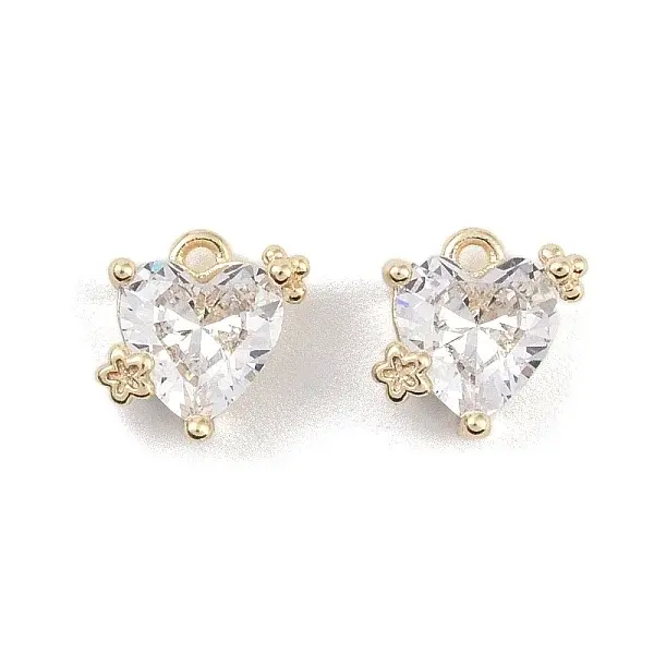 Brass Micro Pave Clear Cubic Zirconia Pendants