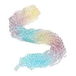 Transparent Painted Glass Beads Strands