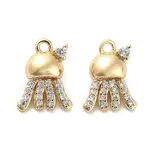 Brass Micro Pave Clear Cubic Zirconia Charms