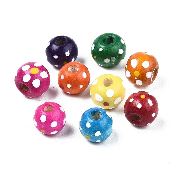 Spray Painted Natural Wood Beads