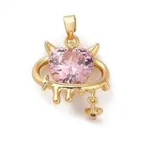 Rack Plating Brass Cubic Zirconia Pendants