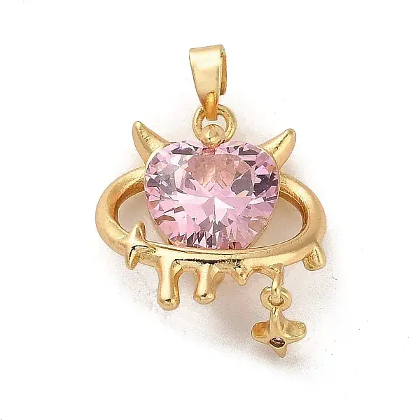 Rack Plating Brass Cubic Zirconia Pendants