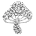 Cubic Zirconia Mushroom Brooch