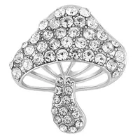 Cubic Zirconia Mushroom Brooch