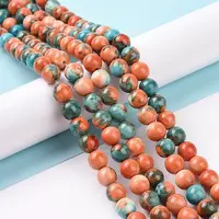 Synthetic Ocean White Jade Round Bead Strands