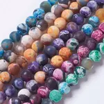 Natural Fire Crackle Agate Bead Strands