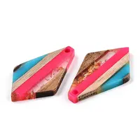 Transparent Resin & Walnut Wood Pendants