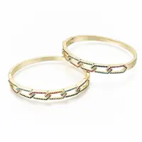 Brass Micro Pave Cubic Zirconia Bangles