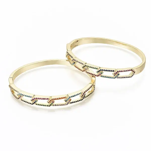 Brass Micro Pave Cubic Zirconia Bangles