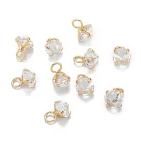 Brass Clear Cubic Zirconia Charms