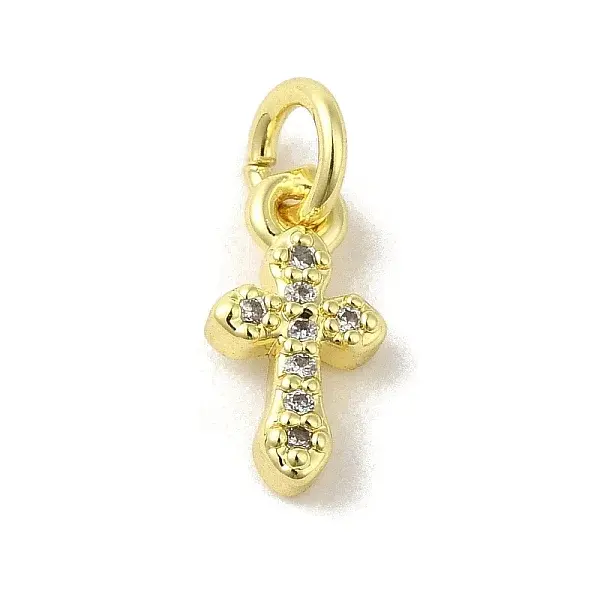 Brass Micro Pave Cubic Zirconia Charms
