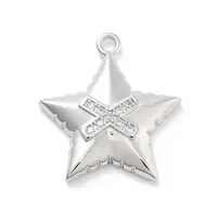 Brass Micro Pave Clear Cubic Zirconia Pendants