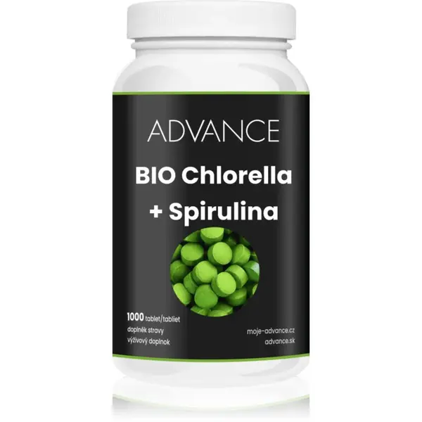 Advance Chlorella + Spirulina tablety pro detoxikaci organismu a podporu imunity 1000 tbl