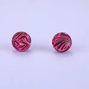 Printed Round Silicone Focal Beads