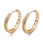 Brass Micro Pave Cubic Zirconia Hoop Earrings