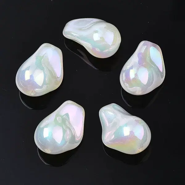 Rainbow Iridescent Plating Acrylic Beads