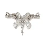 Brass Micro Pave Clear Cubic Zirconia Fold Over Clasps