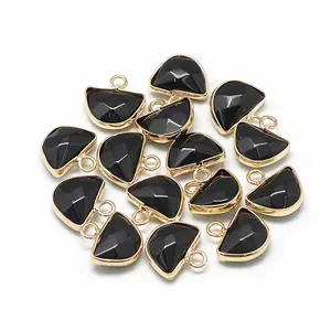 Natural White Jade Semi Circle Pendants