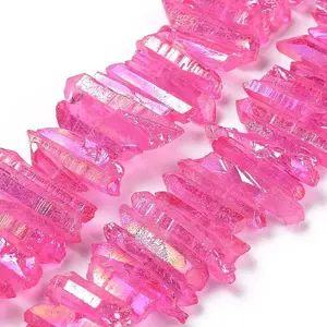 Natural Quartz Crystal Points Beads Strands