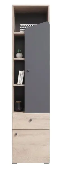 Úzký regál gama i - dub/antracit