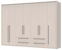 Sedmidveřová šatní skříň se zásuvkami a rámem ii baptiste - béžová