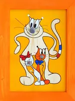 Obr 018 s obrázek kočky oranžový - s - 200x250mm