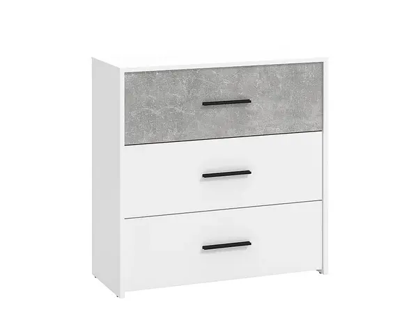 Zásuvková komoda geralt - bílá/beton