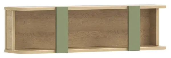 Závěsná police habitat - dub/zelená