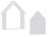 Domečková police se zrcadlem fairy - bílá