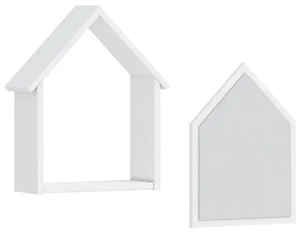 Domečková police se zrcadlem fairy - bílá