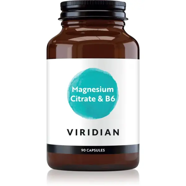 Viridian Nutrition Magnesium Citrate & B6 vegetariánské kapsle pro podporu zdraví kostí a zubů 90 cps