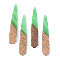 Opaque Resin & Walnut Wood Pendants