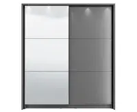 Posuvná skříň se zrcadlem a rámem s osvětlením catalina 180 - šedá