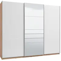 Třídveřová posuvná skříň se zrcadlem auri 270 - dub artisan/bílá
