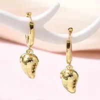 Brass Cubic Zirconia Hoop Earrings