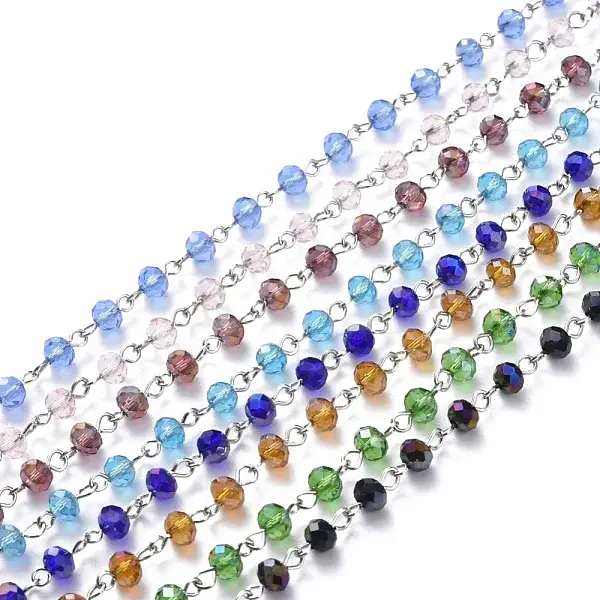 Handmade Electroplate Glass Beaded Chains