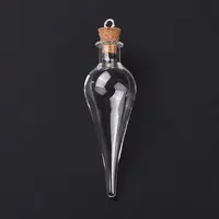Teardrop Glass Cork Bottle Big Pendants