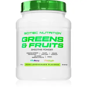 Scitec Nutrition Greens & Fruits prášek na přípravu nápoje s vitamíny příchuť Pear-Lemon Grass 600 g