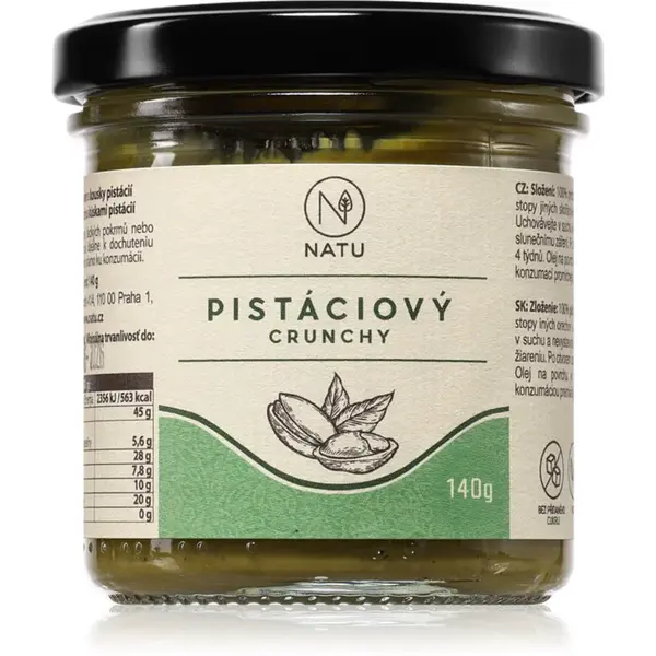 NATU Pistáciový krém crunchy ořechová pomazánka 140 g