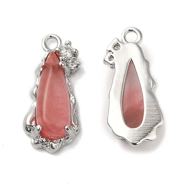 Brass Micro Pave Cubic Zirconia Pendants