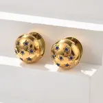 304 Stainless Steel Rhinestone Hoop Earrings