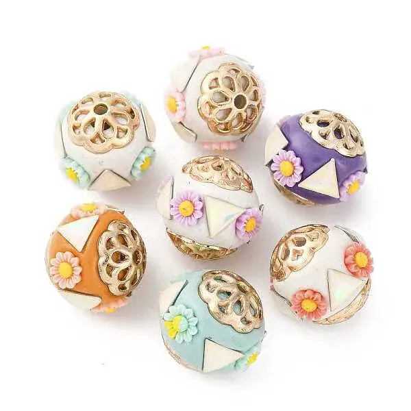 Handmade Resin Indonesia Round Beads