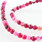Natural Striped Agate/Banded Agate Round Bead Strands
