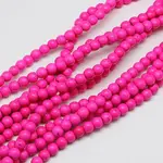1 Strand Dyed Fuchsia Round Synthetic Turquoise Beads Strands