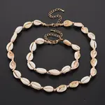 Natural Shell Beaded Necklace and Bracelet