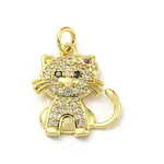 Brass Micro Pave Cubic Zirconia Pendants