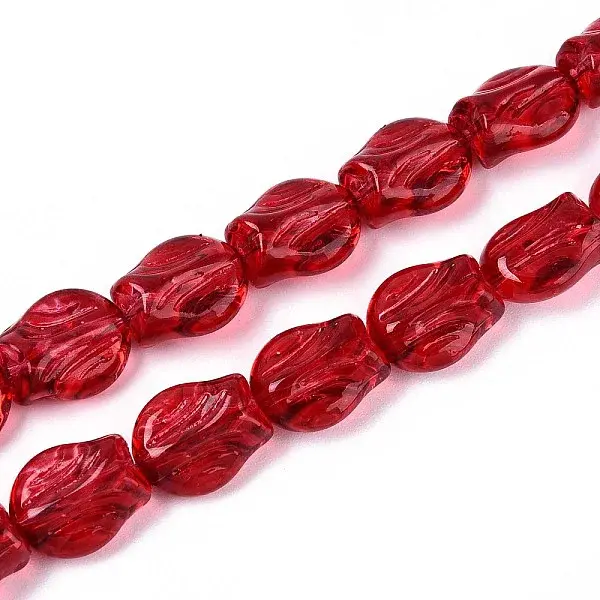 Baking Paint Transparent Glass Beads Strands