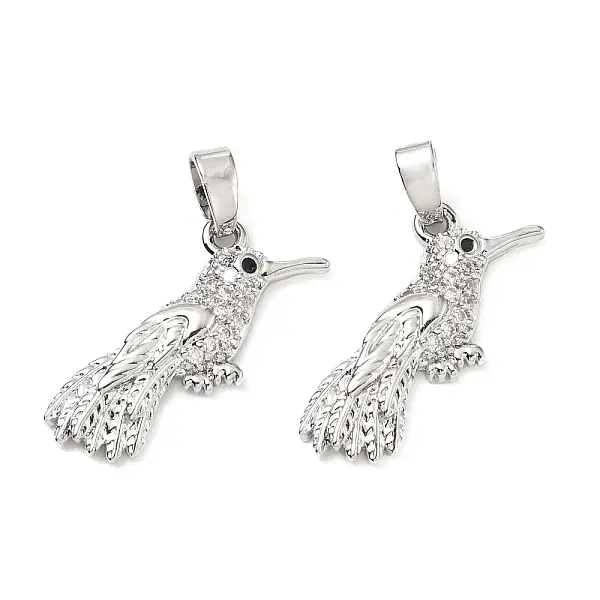 Brass Micro Pave Clear Cubic Zirconia Pendants
