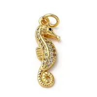 Brass Micro Pave Cubic Zirconia Pendants